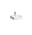 Laufen H8162800001041 Val 17 3/4" Wall Mount Rectangular Bathroom Sink with Overflow in White, One Hole Tap