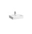 Laufen H8162820001041 Val 21 5/8" Wall Mount Rectangular Bathroom Sink in White, One Hole Tap