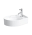 Laufen H8122810001111 Val 19 5/8" Vessel Round Bathroom Sink without Overflow in White, One Hole Tap