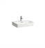 Laufen H8102830001041 Val 23 5/8" Wall Mount Rectangular Bathroom Sink in White, One Hole Tap