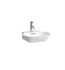 Laufen H8153010001041 Ino 17 3/4" Wall Mount Oval Bathroom Sink with Overflow in White, One Hole Tap