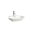 Laufen H8103020001041 Ino 22 1/8" Wall Mount Oval Bathroom Sink in White, One Hole Tap