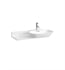 Laufen H8133010001041 Ino 35 3/8" Wall Mount Oval Bathroom Sink with Right Basin in White, One Hole Tap