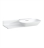 Laufen H8133010001091 Ino 35 3/8" Wall Mount Oval Bathroom Sink with Right Basin in White, without Tap Hole