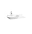 Laufen H8133020001041 Ino 35 3/8" Wall Mount Oval Bathroom Sink with Left Basin in White, One Hole Tap