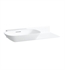 Laufen H8133020001091 Ino 35 3/8" Wall Mount Oval Bathroom Sink with Left Basin in White, without Tap Hole