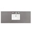 1 1/8" Grey Expo Quartz Top with Oval Porcelain Undermount Sink