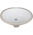 Hardware Resources H8809WH 17 1/2" Single Bowl Oval Undermount Porcelain Bathroom Sink in White
