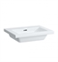 Laufen H8154340001091 Living Square 19 5/8" Wall Mount Rectangular Bathroom Sink in White without Faucet Hole
