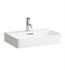Laufen H8102837571041 Val 23 5/8" Wall Mount Rectangular Bathroom Sink in Matte White with One Faucet Hole
