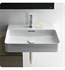 Laufen H8102837571091 Val 23 5/8" Wall Mount Rectangular Bathroom Sink in Matte White without Faucet Hole