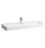 Laufen H8102890001041 Val 47 1/4" Wall Mount Rectangular Bathroom Sink in White with One Faucet Hole