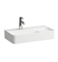 Laufen H8152850001041 Val 23 5/8" Wall Mount Rectangular Bathroom Sink in White with One Faucet Hole