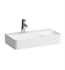 Laufen H8152857571041 Val 23 5/8" Wall Mount Rectangular Bathroom Sink in Matte White with One Faucet Hole