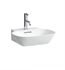 Laufen H8153017571041 Ino 17 3/4" Wall Mount Oval Bathroom Sink with Overflow in Matte White with One Faucet Hole