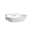 Laufen H8153017571091 Ino 17 3/4" Wall Mount Oval Bathroom Sink with Overflow in Matte White without Faucet Hole