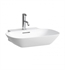 Laufen H8103027571041 Ino 22 1/8" Wall Mount Oval Bathroom Sink in Matte White with One Faucet Hole