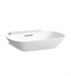 Laufen H8103027571091 Ino 22 1/8" Wall Mount Oval Bathroom Sink in Matte White without Faucet Hole