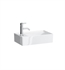Laufen H8153357571111 Kartell 18 1/8" Wall Mount Rectangular Bathroom Sink with Right Basin in Matte White with One Faucet Hole