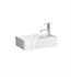 Laufen H8153347571111 Kartell 18 1/8" Wall Mount Rectangular Bathroom Sink with Left Basin in Matte White with One Faucet Hole