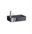 Laufen H8153350201111 Kartell 18 1/8" Wall Mount Rectangular Bathroom Sink with Right Basin in Black Glossy with One Faucet Hole
