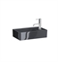 Laufen H8153340201111 Kartell 18 1/8" Wall Mount Rectangular Bathroom Sink with Left Basin in Black Glossy with One Faucet Hole