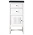 James Martin E645-B15L-GW-3CSP Athens 15" Left Hinge Base Cabinet with Charcoal Soapstone Quartz Top in Glossy White