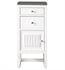 James Martin E645-B15L-GW-3GEX Athens 15" Left Hinge Base Cabinet with Grey Expo Quartz Top in Glossy White
