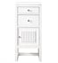 James Martin Athens 15" Right Hinge Base Cabinet in Glossy White with White Zeus Quartz Top