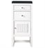 James Martin E645-B15R-GW-3CSP Athens 15" Right Hinge Base Cabinet with Charcoal Soapstone Quartz Top in Glossy White
