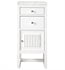 James Martin E645-B15R-GW-3EJP Athens 15" Right Hinge Base Cabinet with Eternal Jasmine Pearl Quartz Top in Glossy White