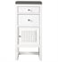 James Martin E645-B15R-GW-3GEX Athens 15" Right Hinge Base Cabinet with Grey Expo Quartz Top in Glossy White