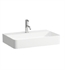 Laufen H810284000104U Val 25 5/8" Wall Mount Rectangular Bathroom Sink in White, One Tap Hole