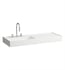 Laufen H813332757111U Kartell 47 1/4" Wall Mount Rectangular Bathroom Sink with Right Shelf in Matte White, One Tap Hole