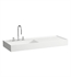 Laufen H813332757112U Kartell 47 1/4" Wall Mount Rectangular Bathroom Sink with Right Shelf in Matte White, Without Tap Hole