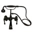 Barclay 4604-ML2-MB 11" Three Handle Wall Mount Tub Filler with Handshower in Matte Black