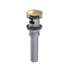 Rubinet 9DPU13SG Push-Up Drain with Overflow in Satin Gold