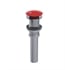 Rubinet 9DPU15RD Push-Up Drain without Overflow in Red