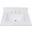 Avanity QUT25EW-RS 25" Quartz Top in Lotte Radianz Everest White with Rectangular Sink