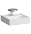 Laufen H815331757111U Kartell 18 1/8" Wall Mount Square Bathroom Sink with Overflow in White Matte with One Hole Tap