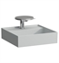 Laufen H815331759111U Kartell 18 1/8" Wall Mount Square Bathroom Sink with Overflow in Grey Matte with One Hole Tap