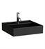 Laufen H810332020109U Kartell 19 3/4" Wall Mount Rectangular Bathroom Sink in Black Glossy without Faucet Hole