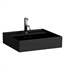 Laufen H810332716104U Kartell 19 3/4" Wall Mount Rectangular Bathroom Sink in Black Matte with One Faucet Hole