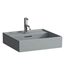Laufen H810332758104U Kartell 19 3/4" Wall Mount Rectangular Bathroom Sink in Graphite Matte with One Faucet Hole