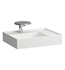 Laufen H810334757185U Kartell 23 5/8" Wall Mount Rectangular Shelf Right Bathroom Sink in White Matte with Three Faucet Holes