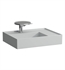 Laufen H810334759111U Kartell 23 5/8" Wall Mount Rectangular Shelf Right Bathroom Sink in Grey Matte with One Hole Tap