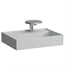 Laufen H810335759185U Kartell 23 5/8" Wall Mount Rectangular Shelf Left Bathroom Sink in Grey Matte