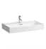 Laufen H810336000112U Kartell 31 1/2" Wall Mount Rectangular Bathroom Sink in White with without Tap Hole