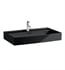 Laufen H810336020104U Kartell 31 1/2" Wall Mount Rectangular Bathroom Sink in Black Glossy with One Tap Hole