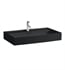 Laufen H810336716104U Kartell 31 1/2" Wall Mount Rectangular Bathroom Sink in Black Matte with One Tap Hole